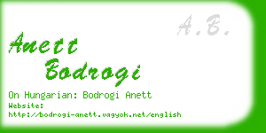 anett bodrogi business card